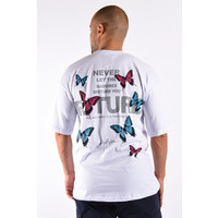 Y T-shirt Unisex Loose Fit “Future Butterfly” White