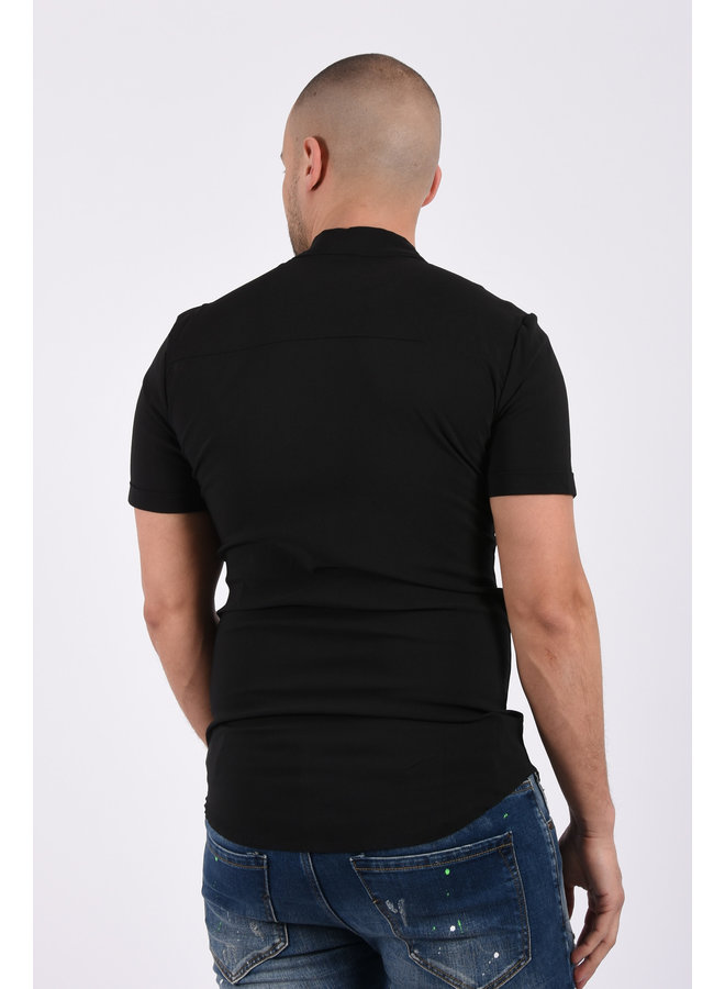 Short sleeve stretch blouse “Ramin” Black