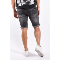 Y Slim Fit Jeans Shorts “Larry” Black Washed/ Splashed