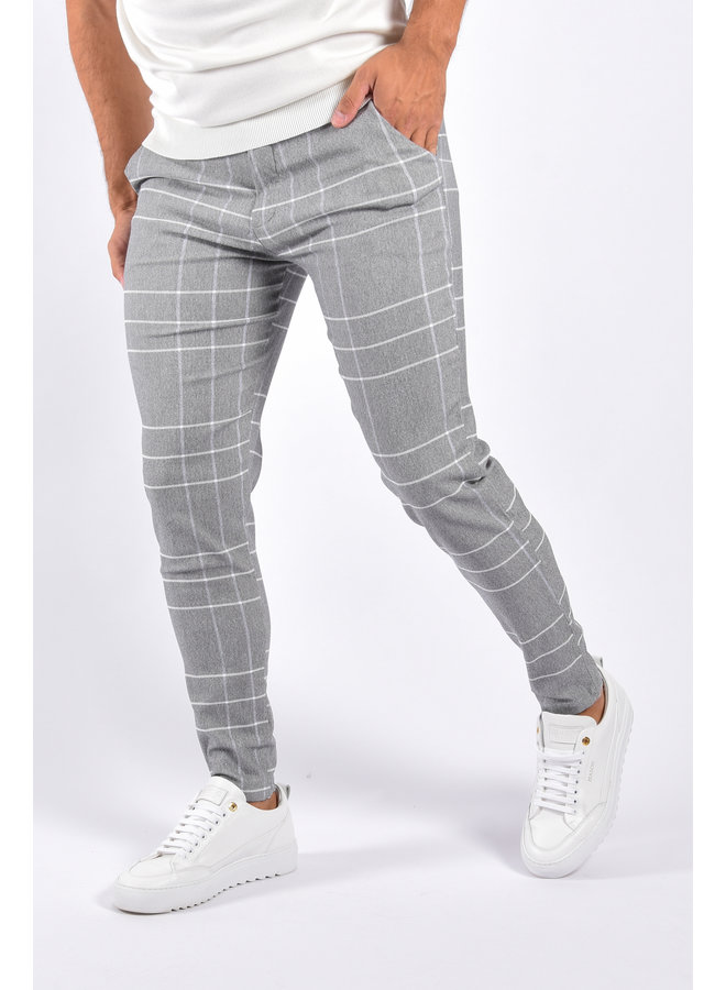 Stretch Pantalon “Lazio” Checkered Grey