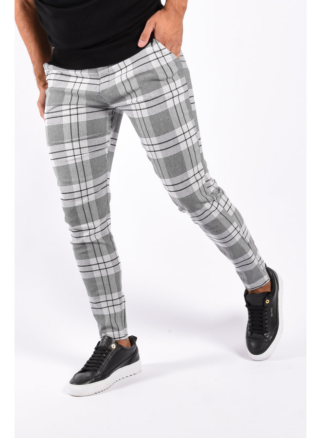 Stretch Pantalon “Verona” Checkered Grey