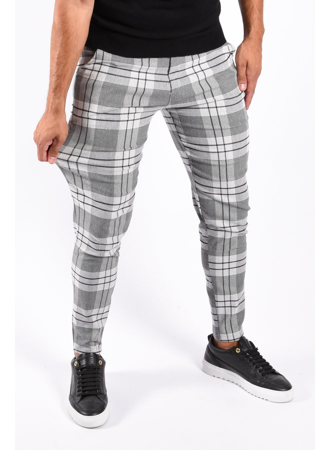 Stretch Pantalon “Verona” Checkered Grey