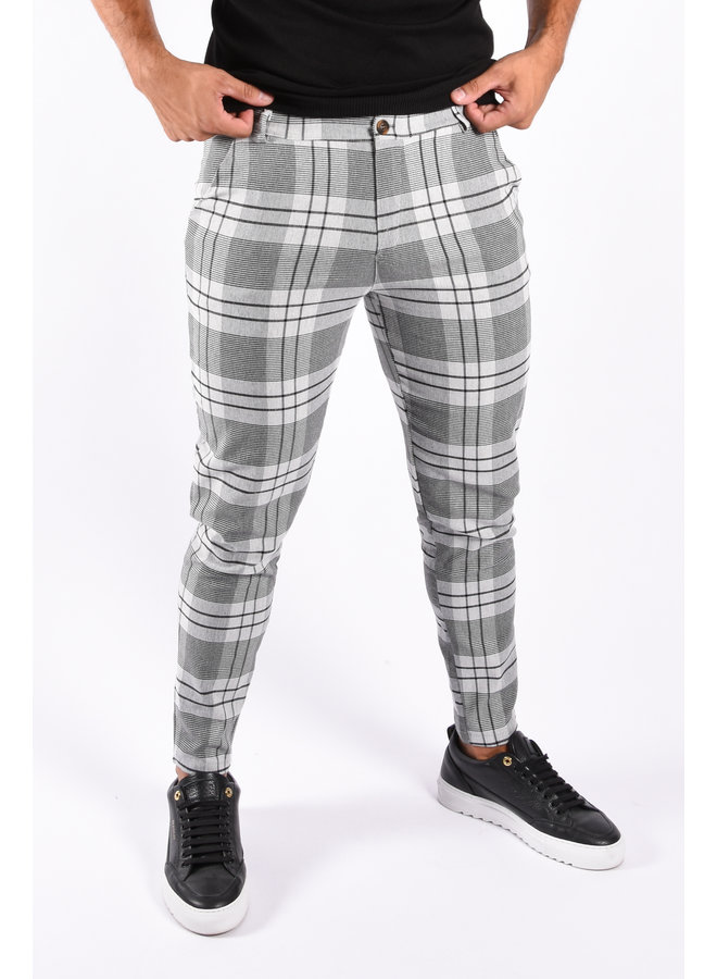 Stretch Pantalon “Verona” Checkered Grey