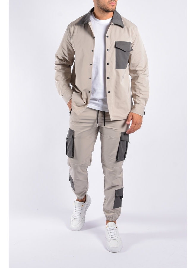 Cargo Two Piece Set “Luciano” Beige / Grey