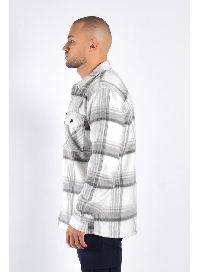 Flannel Jacket “Costa” White / Grey