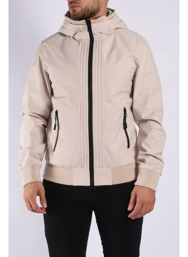 Premium Hooded Jacket ”Dean” Beige