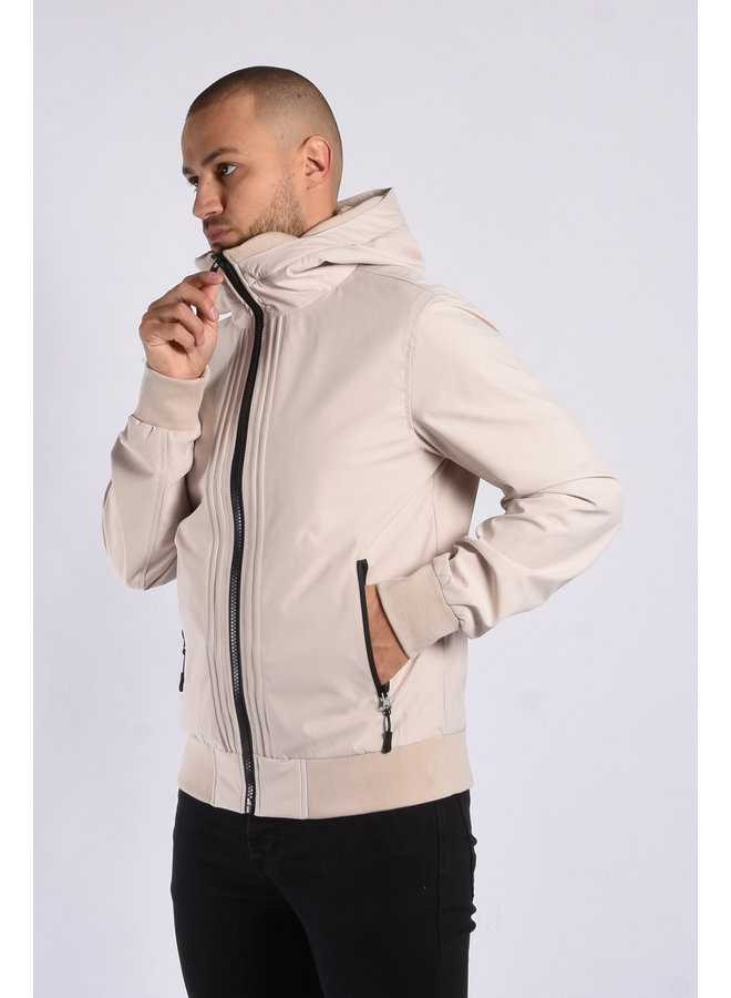 Premium Hooded Jacket ”Dean” Beige