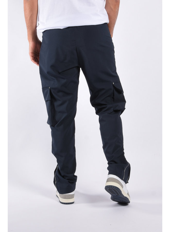 Cargo Pants Zipped Straight Leg Navy Blue