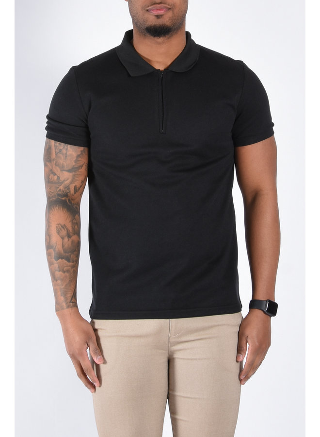 Zipper Polo " San Martino " Black