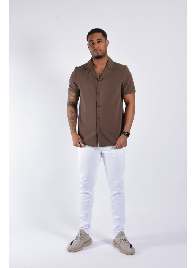 Premium Short Sleeve Shirt "Amalfi" Brown