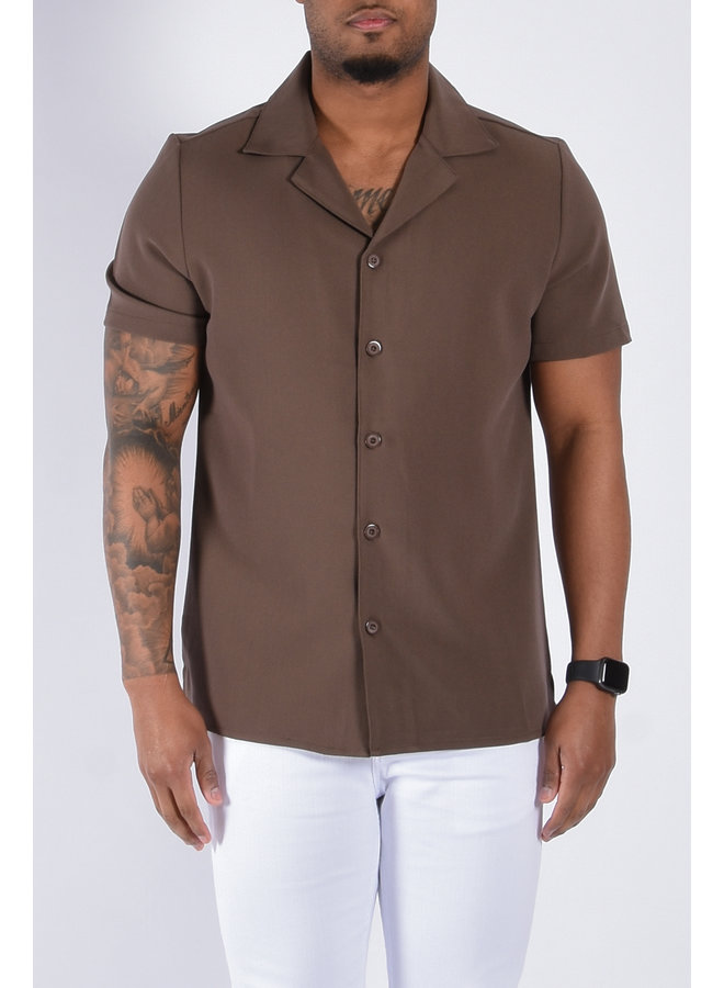 Premium Short Sleeve Shirt "Amalfi" Brown