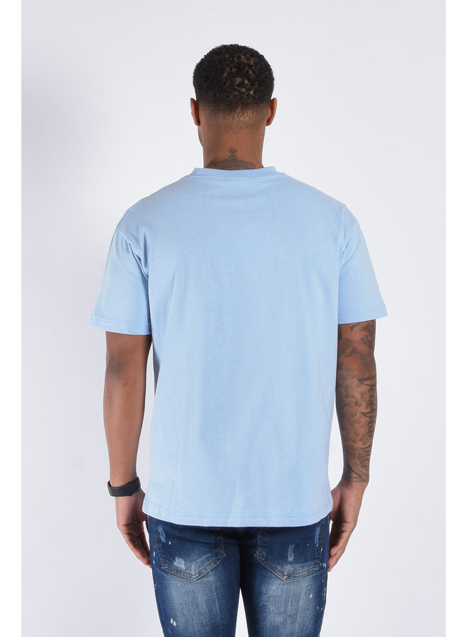 Premium Oversize Loose Fit T-shirt "Heart" Light Blue