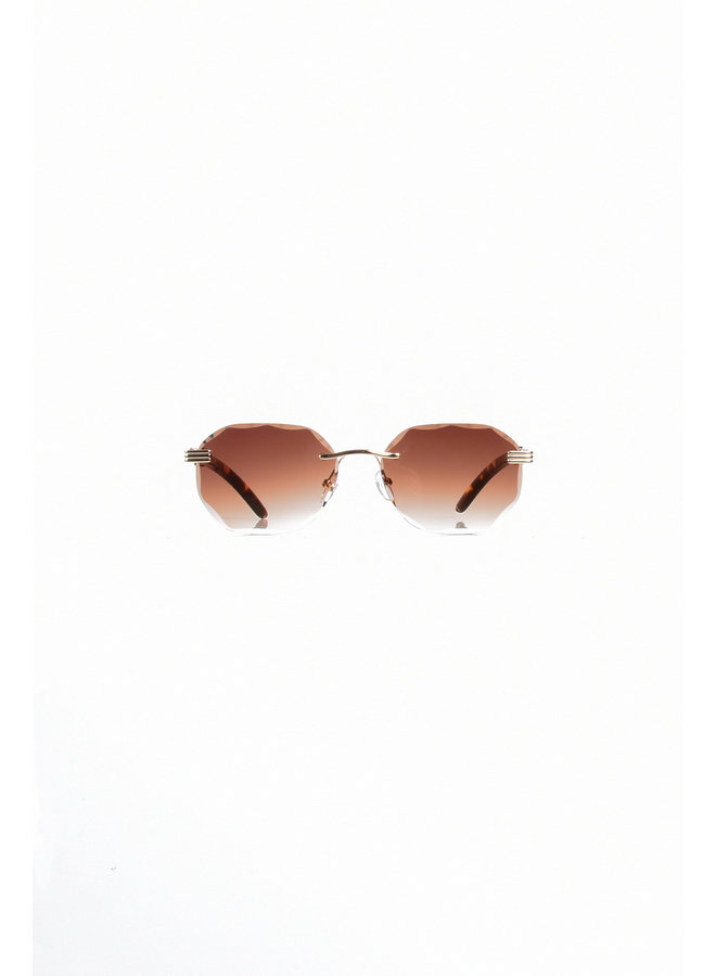 Premium Diamond Cut Sunglasses Brown / Gold