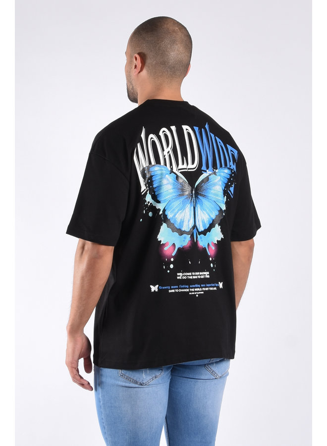 Premium Oversize  Loose Fit T-shirt “Butterfly WW” Black v1