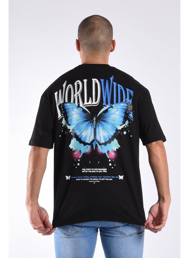 Premium Oversize  Loose Fit T-shirt “Butterfly WW” Black v1