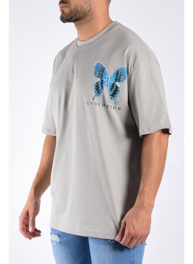 Premium Oversize  Loose Fit T-shirt “Butterfly WW” Grey