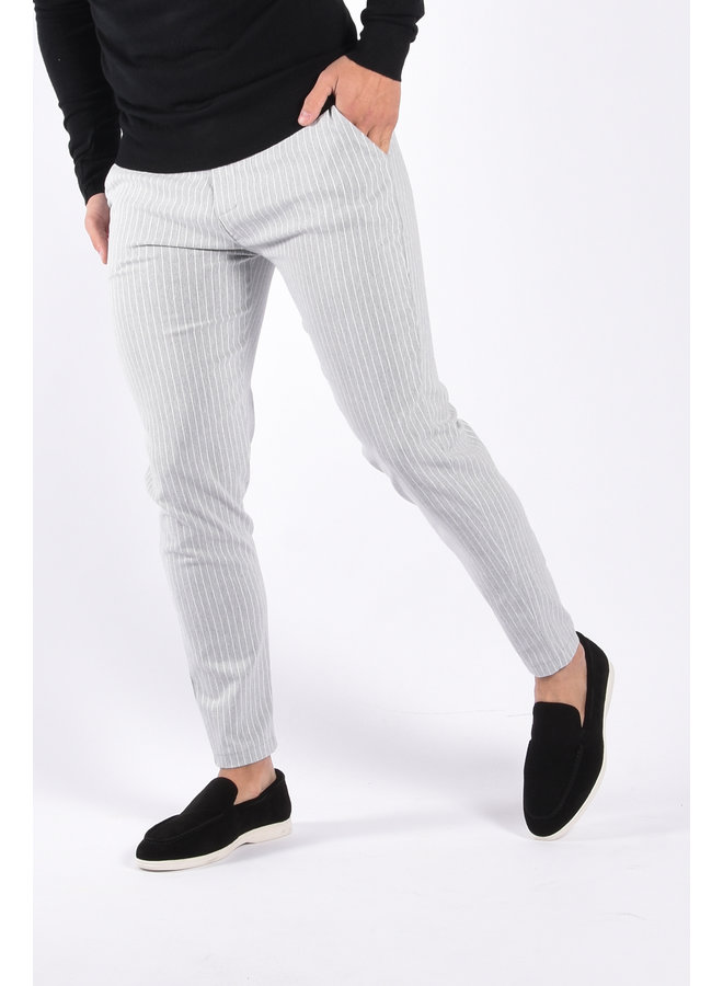 Stretch Pantalon “Gio” Striped Grey