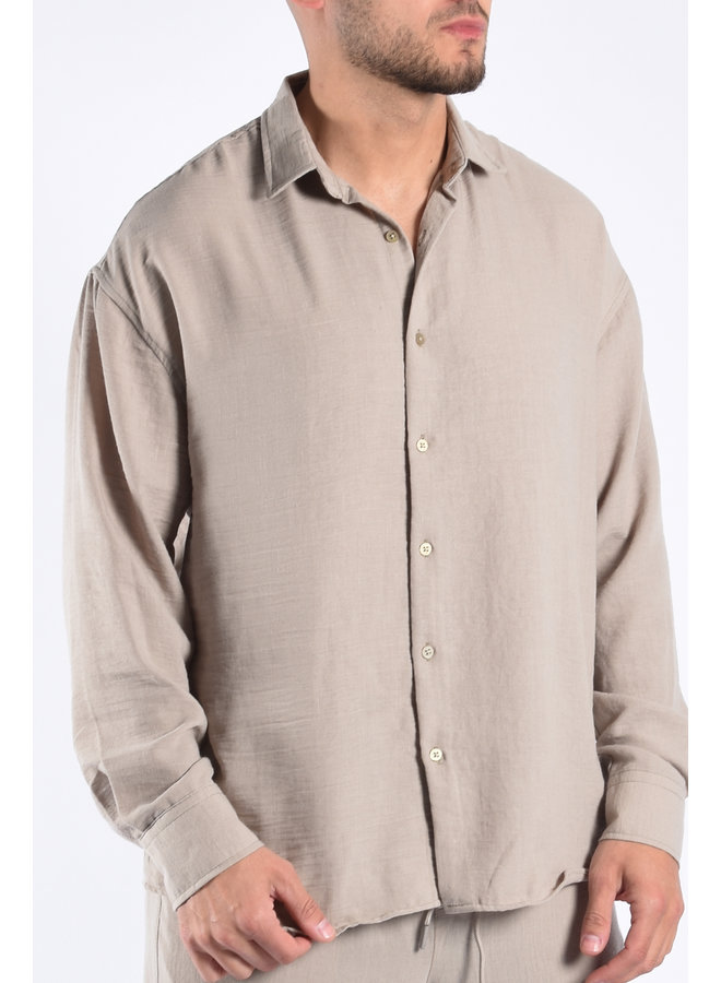 Linnen Shirt “Ciro”  Taupe