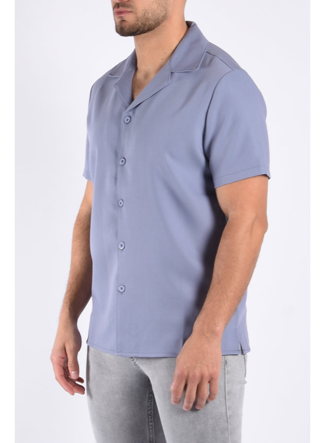 Premium Short Sleeve Shirt "Amalfi" Blue Gray