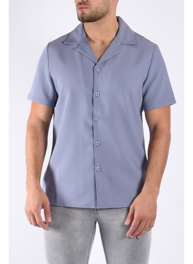 Premium Short Sleeve Shirt "Amalfi" Blue Gray