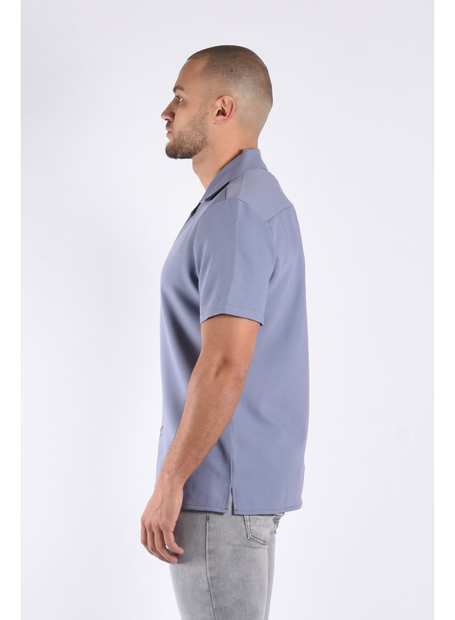 Premium Short Sleeve Shirt "Amalfi" Blue Gray