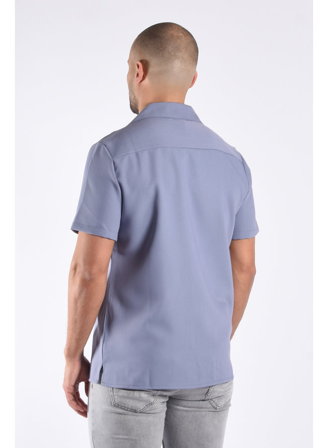 Premium Short Sleeve Shirt "Amalfi" Blue Gray