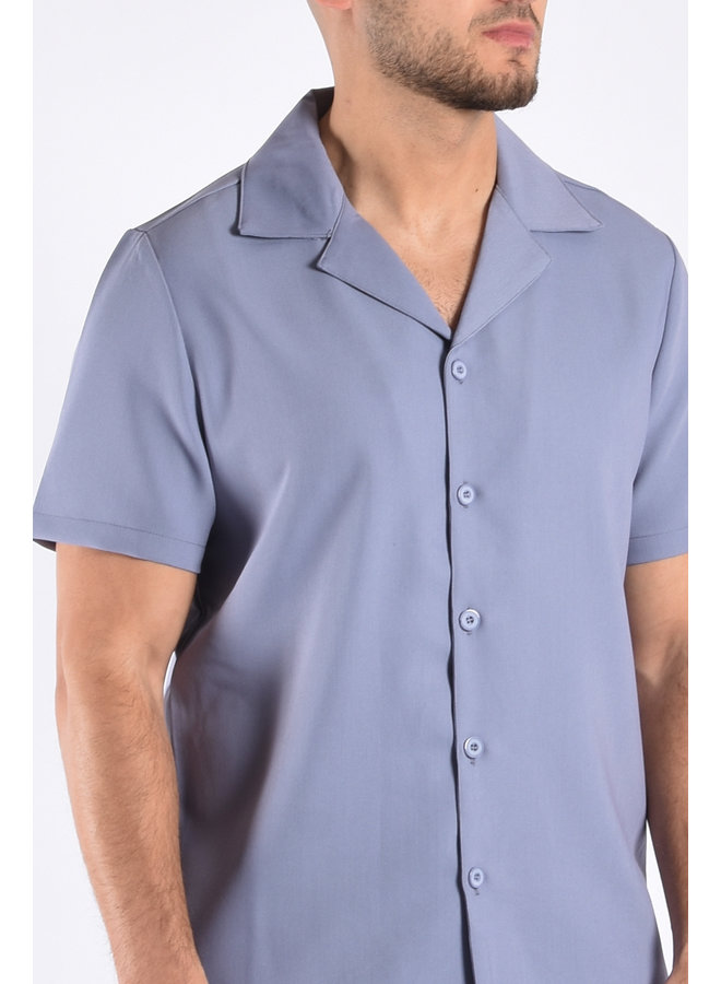 Premium Short Sleeve Shirt "Amalfi" Blue Gray