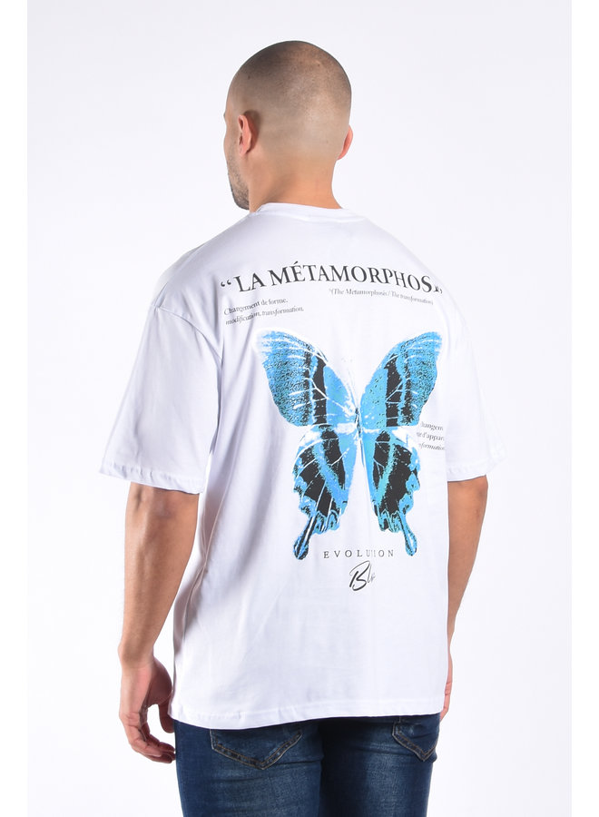 Premium Oversize  Loose Fit T-shirt “Butterfly WW” White