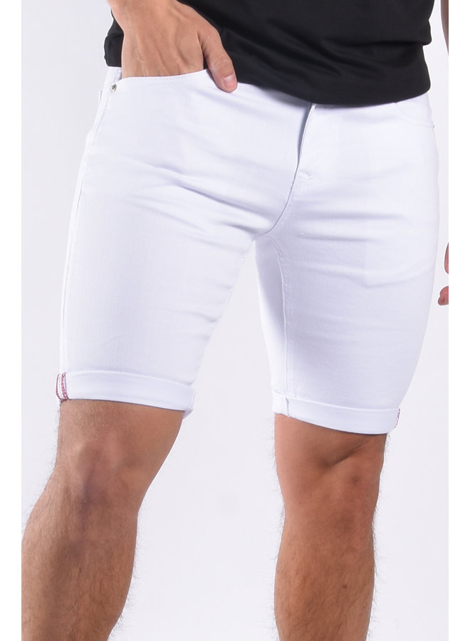 Jeans Stretch Shorts “Kobe” White