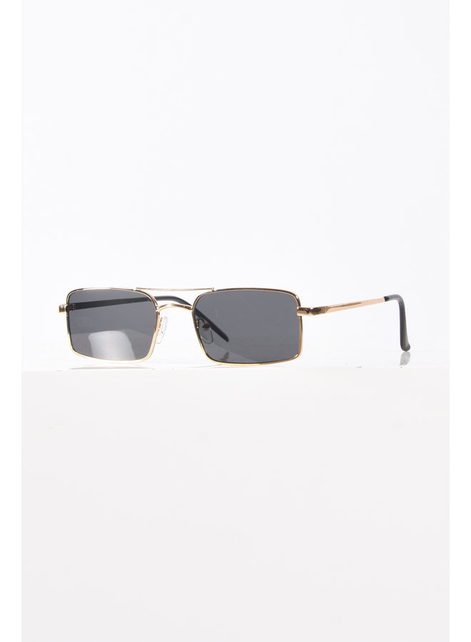 Premium  Gold Square  Aviator Sunglasses Black Tint