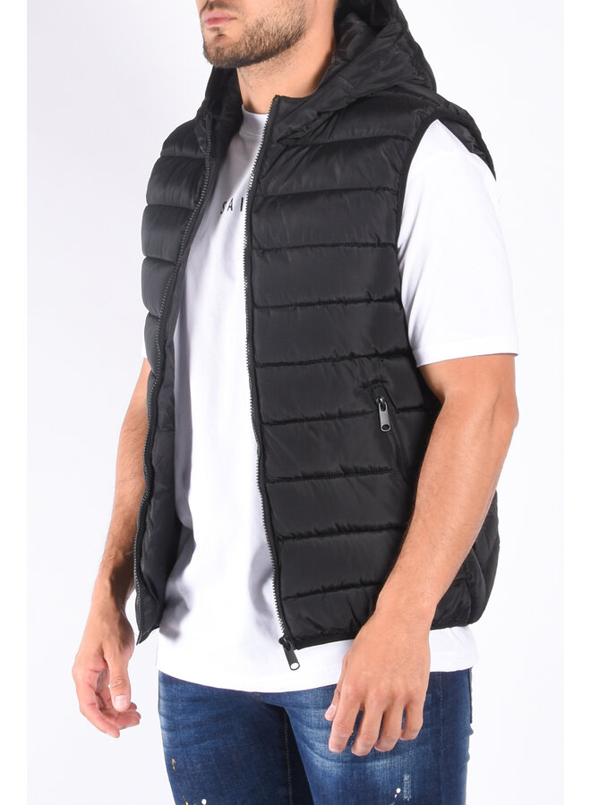 Hooded Bodywarmer “assasin” Black