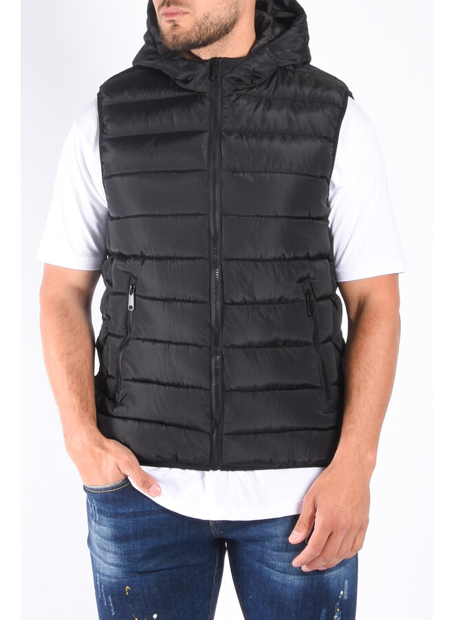 Hooded Bodywarmer “assasin” Black