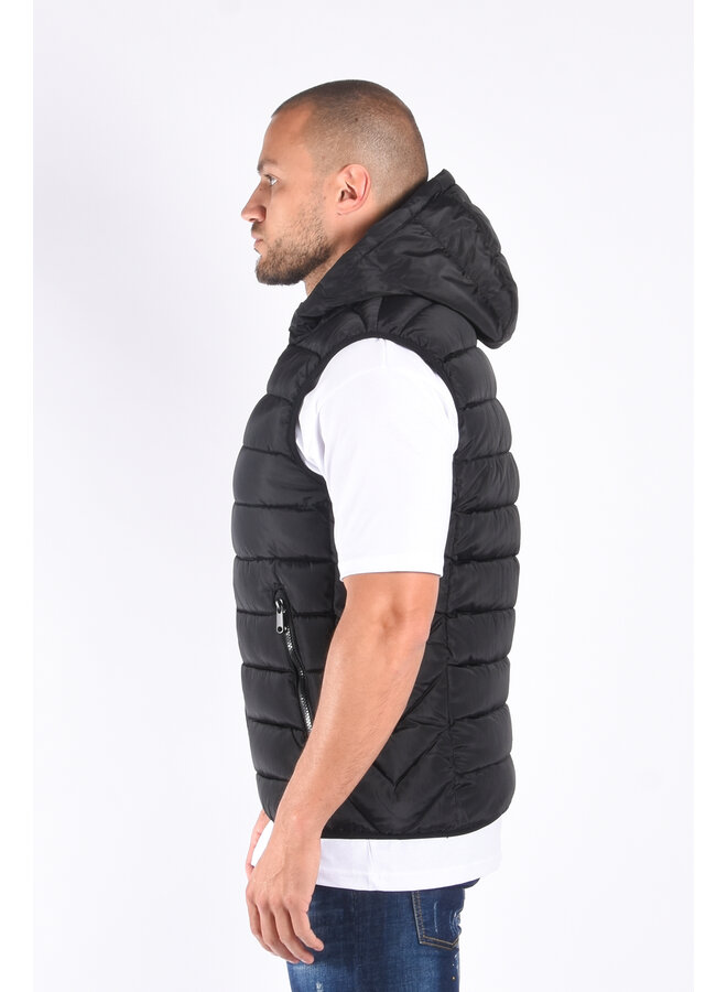 Hooded Bodywarmer “assasin” Black