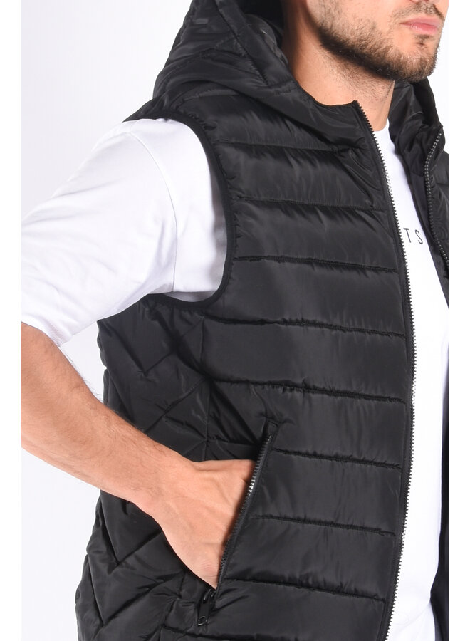 Hooded Bodywarmer “assasin” Black