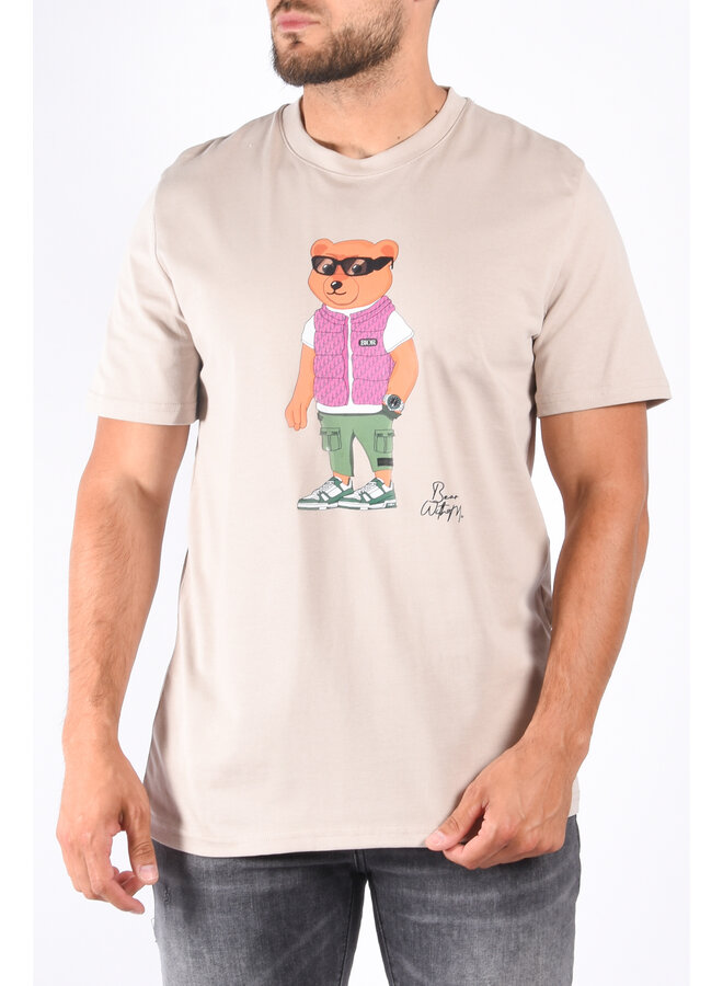 Bear With Me Premium Loose Fit T-shirt “Bior Bodywarmer” Stone Beige