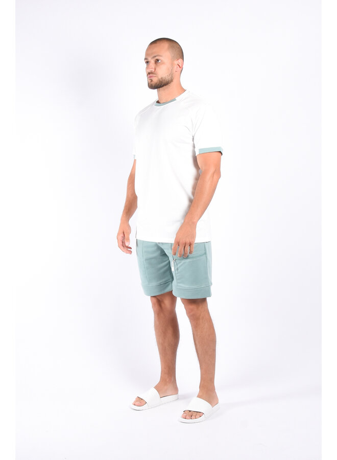 Two piece set “rico” White / Mint Green