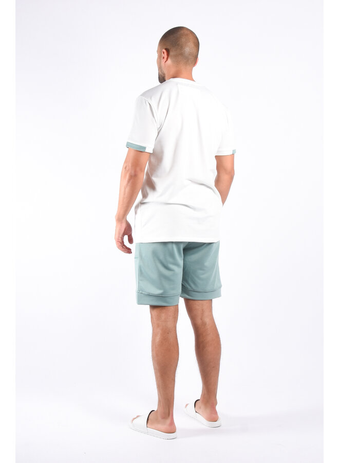 Two piece set “rico” White / Mint Green