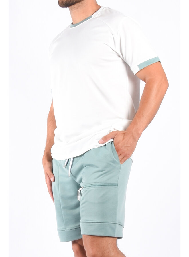 Two piece set “rico” White / Mint Green