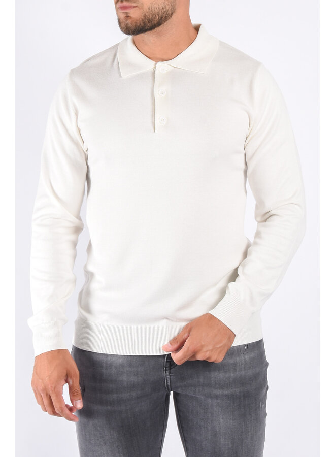 Long Sleeve Polo “Gianni” White