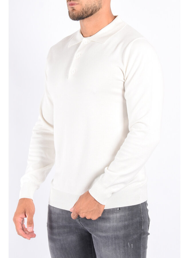 Long Sleeve Polo “Gianni” White