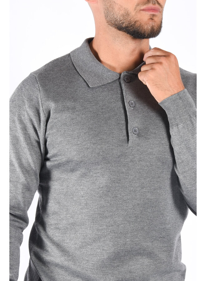 Long Sleeve Polo “Gianni” Grey