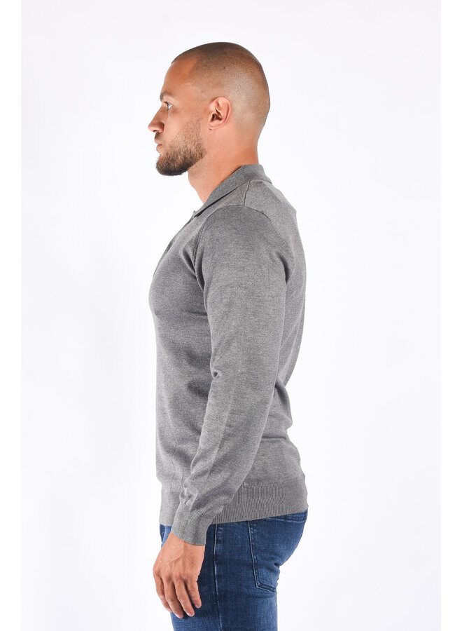 Long Sleeve Polo “Gianni” Grey