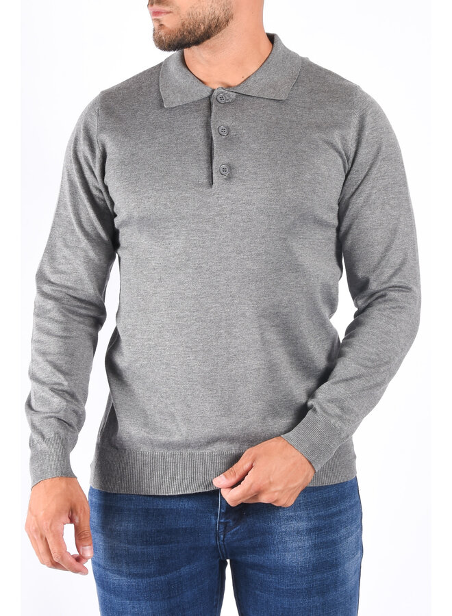 Long Sleeve Polo “Gianni” Grey