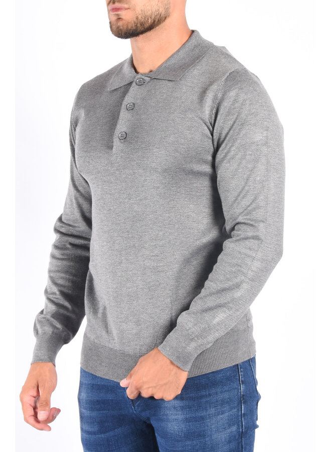 Long Sleeve Polo “Gianni” Grey