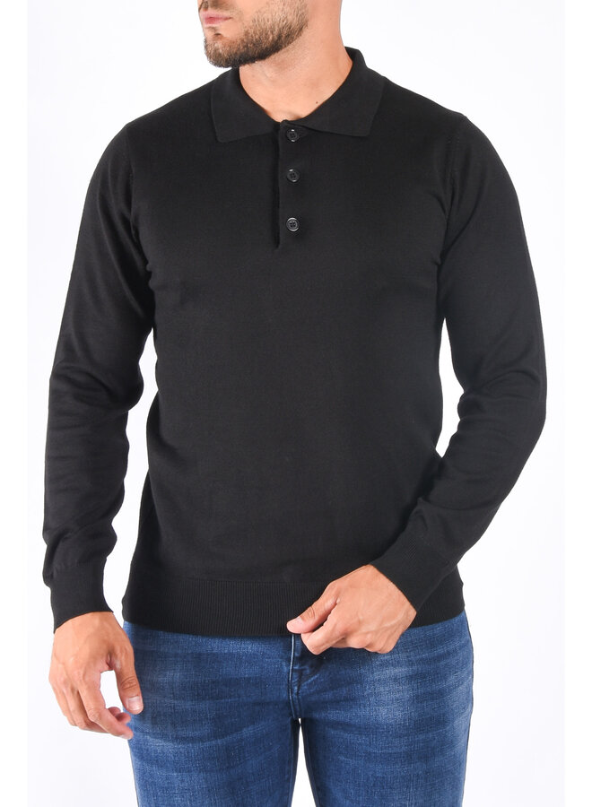 Long Sleeve Polo “Gianni” Black