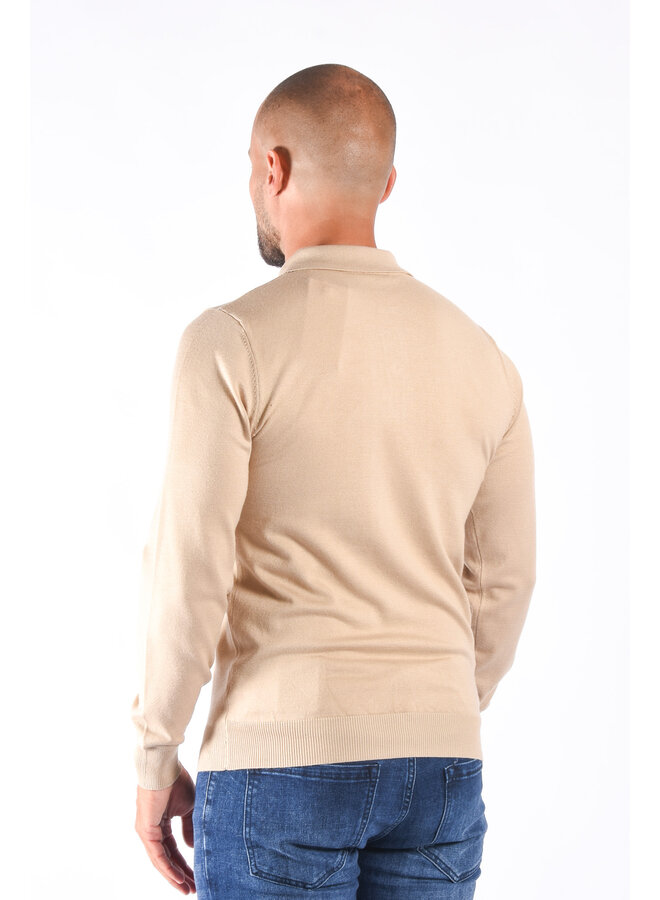 Long Sleeve Polo “Gianni” Beige