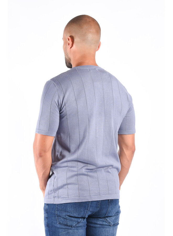 Premium Detailed T-shirt “Enzo” Blue Gray