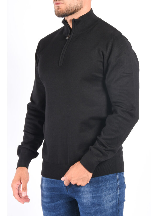 Half Zipped Sweater "Alessio" Black