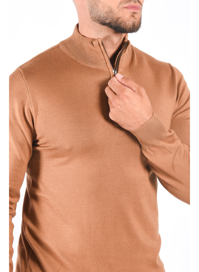 Half Zipped Sweater "Alessio" Camel