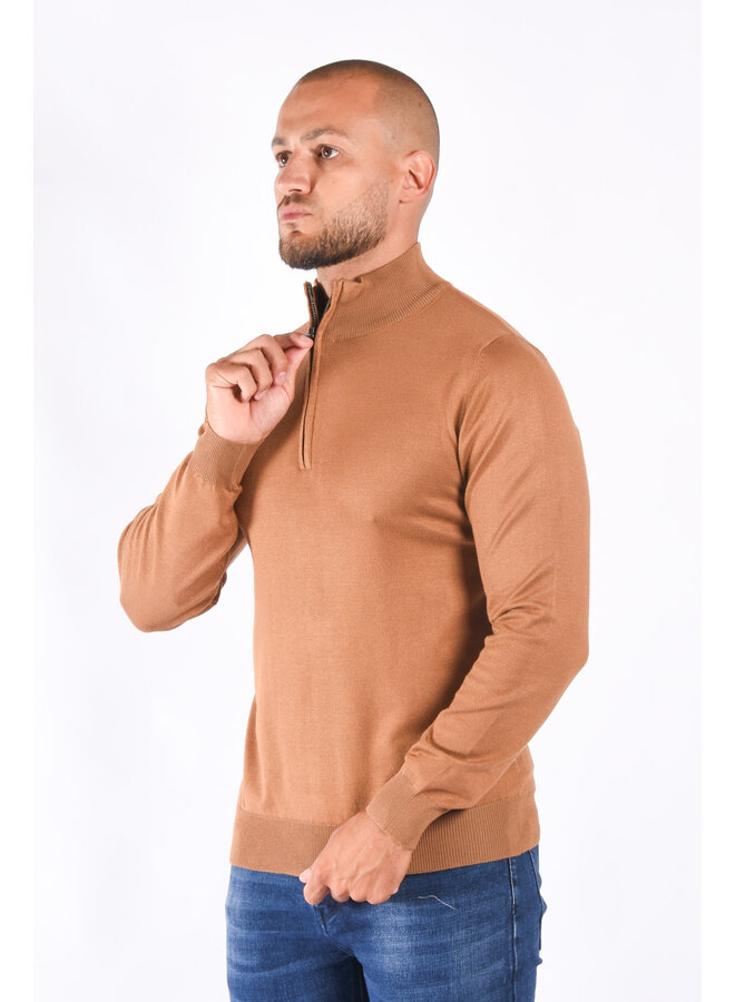 Half Zipped Sweater "Alessio" Camel